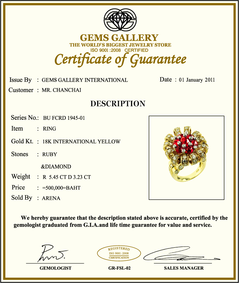 Gems Gallery Lifetime Guarantee Since 1987