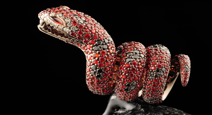 18K Yellow Gold with Multicolor Stones and Diamond Ring