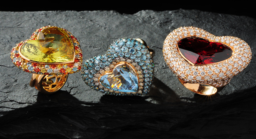 18K Gold with Multicolor Stones,Diamond+18K Gold with Blue Topaz,Blue Zircon,Diamond+18K Gold with Spessartite Garnet,Diamond