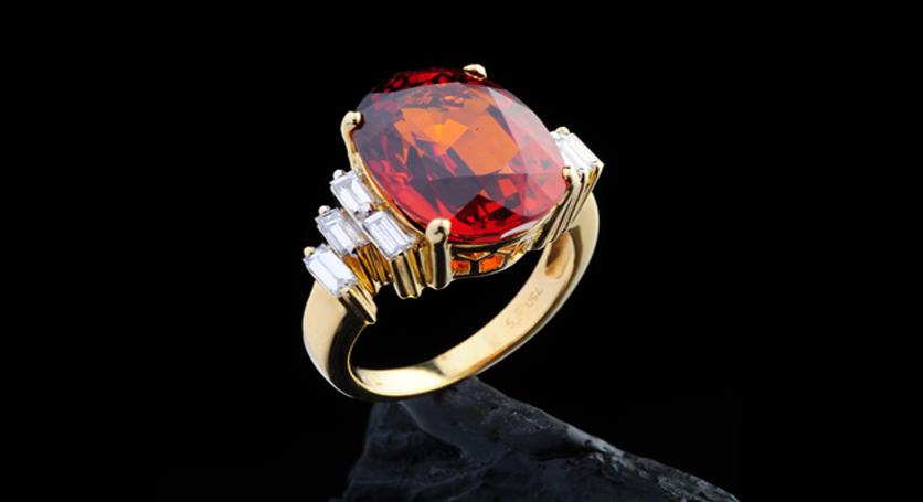 18K Yellow Gold with Yellow Sapphire and Diamond Ring