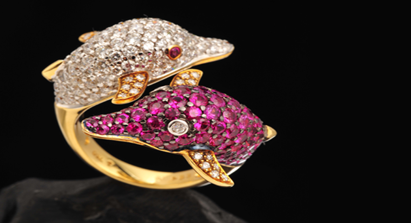18K Yellow Gold with Ruby and Diamond Ring