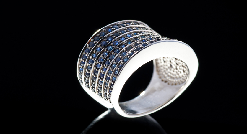 Silver with Sapphire Ring