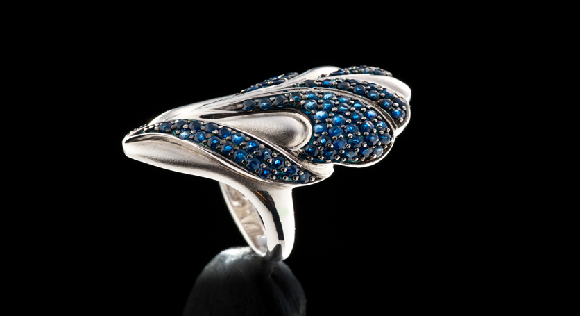 Silver with Sapphire Ring