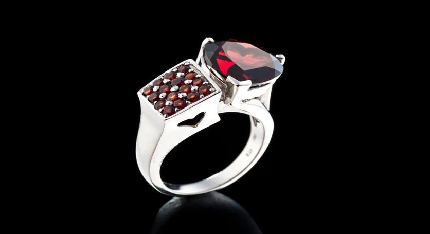 Silver with Garnet Ring