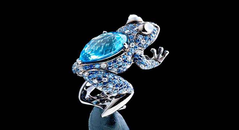 Silver with Blue Topaz Ring