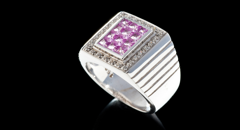 Silver with Pink Sapphire Ring