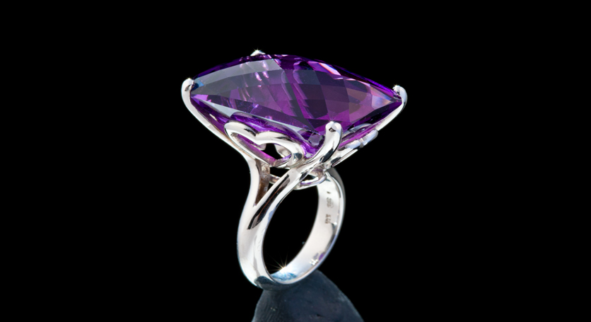 Silver with Amethyst Ring