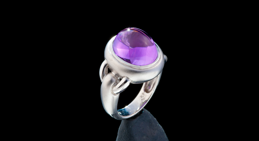 Silver with Amethyst Ring
