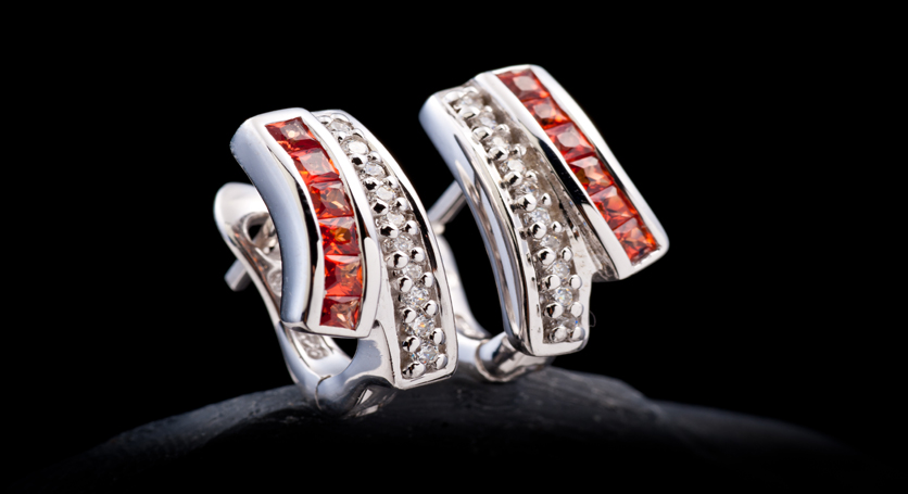 Silver with Yellow Sapphire and Zirconia Earring