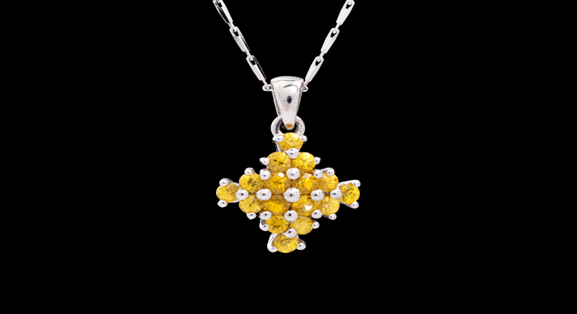 Silver with Yellow Sapphire Pendant