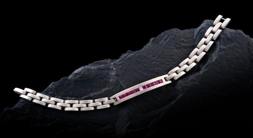 Siiver with Ruby and Zirconia Bracelet