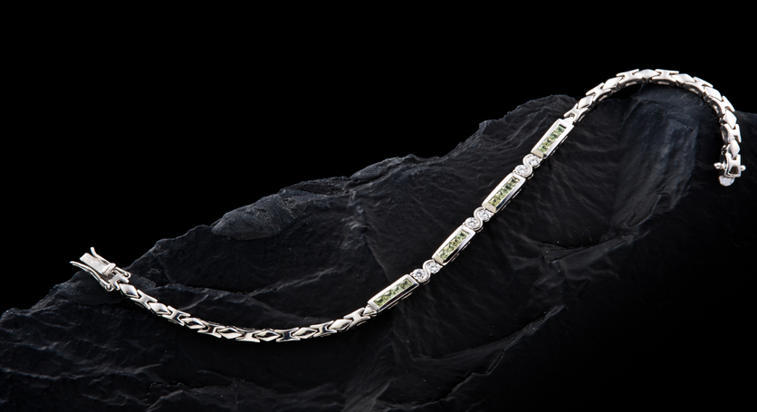 Silver with Green Sapphire and Zirconia Bracelet