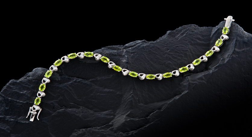 Silver with Peridot Bracelet