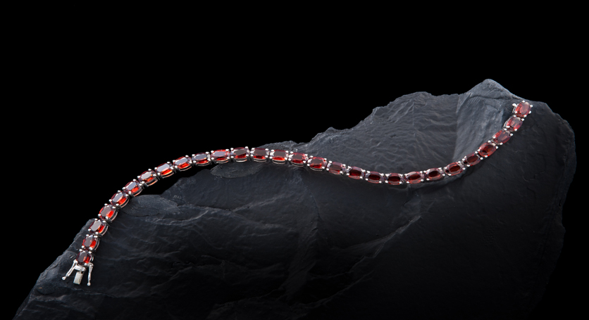 Silver with Garnet Bracelet