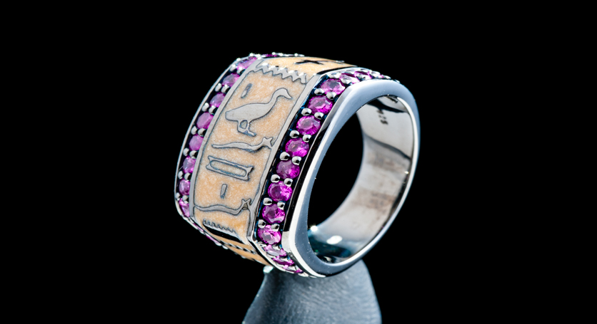 Enamel and Ruby Ring