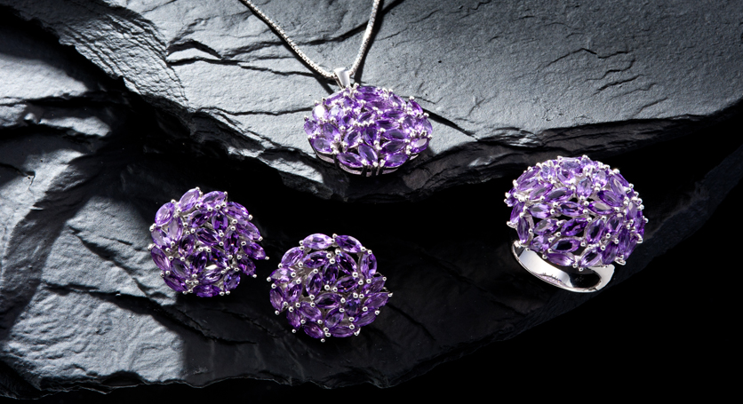 Silver with Amethyst Set