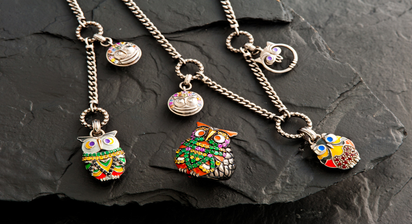 Enamel and Multicolor Stones Set