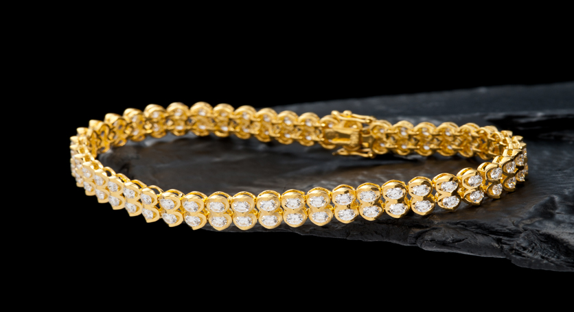 18K Yellow Gold with Diamond Bracelet