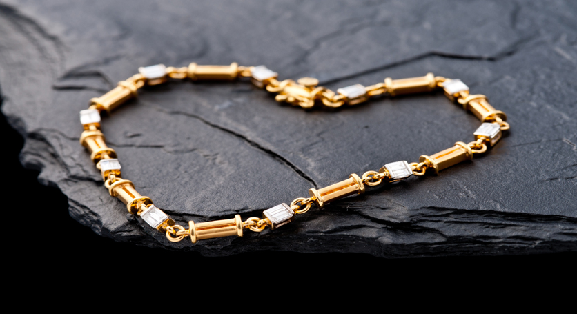 18K Yellow Gold with Diamond Bracelet