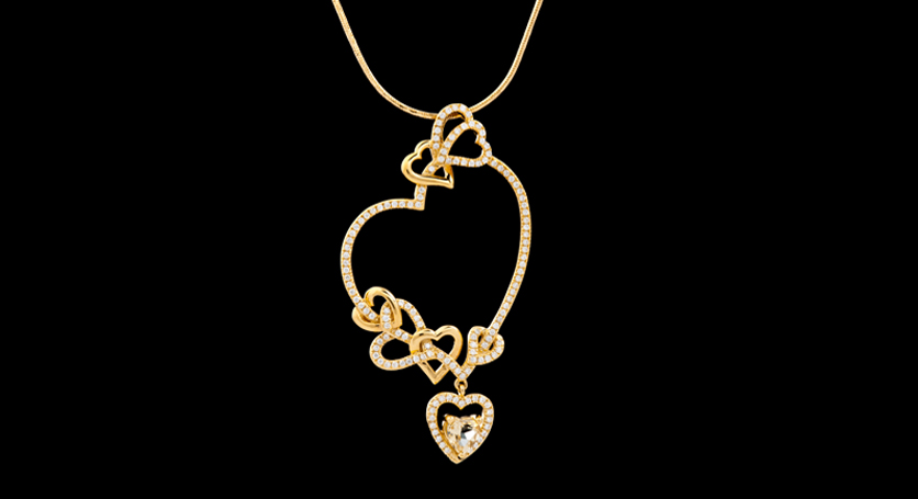 18K Yellow Gold with Diamond Pendant