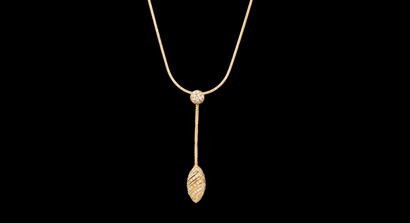 18K Yellow Gold with Diamond Pendant