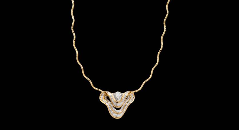 18K Yellow Gold with Diamond Pendant