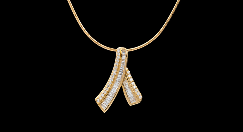 18K Yellow Gold with Diamond Pendant