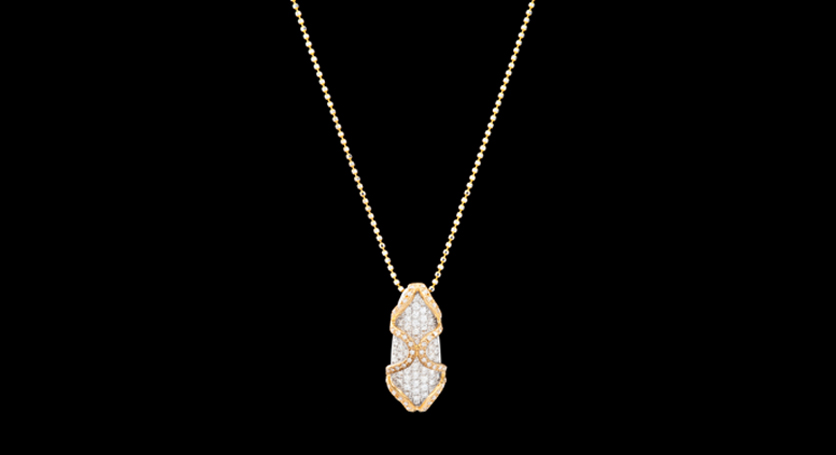 18K Yellow Gold with Diamond Pendant