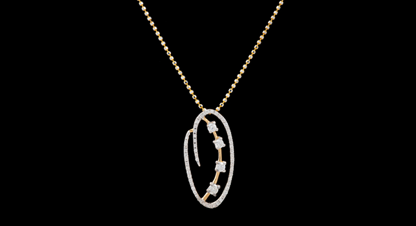 18K Yellow Gold with Diamond Pendant