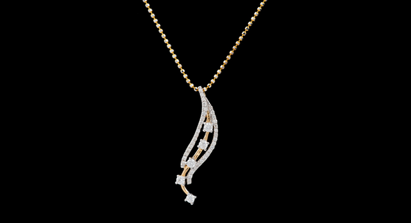 18K Yellow Gold with Diamond Pendant