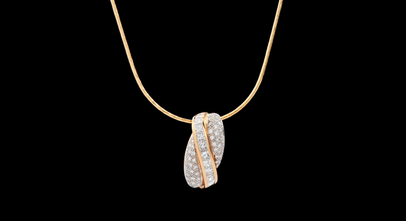 18K White and Yellow Gold with Diamond Pendant
