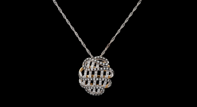 18K White and Yellow Gold with Diamond Pendant
