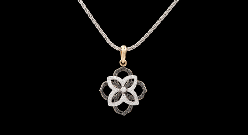 18K White and Yellow Gold with Diamond Pendant