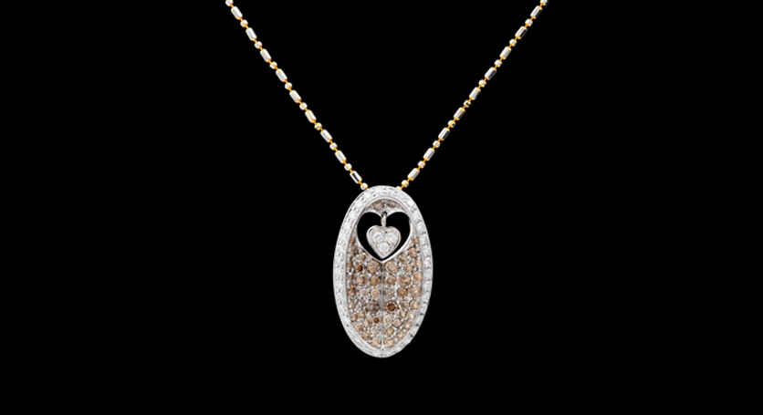 18K White Gold with Diamond Pendant
