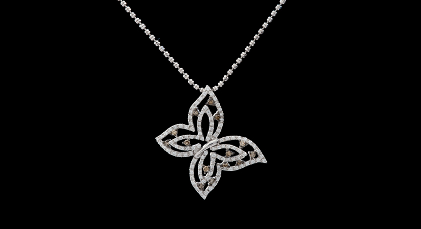 18K White Gold with Diamond Pendant
