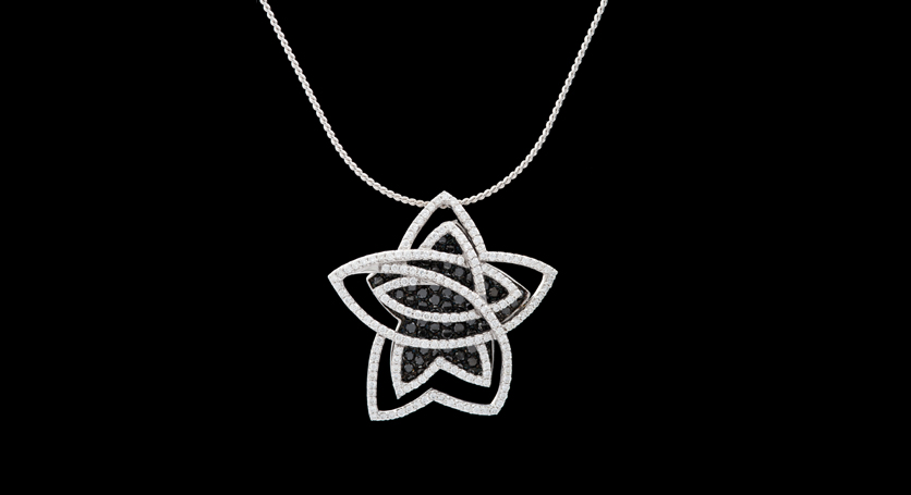 18K White Gold with Diamond Pendant
