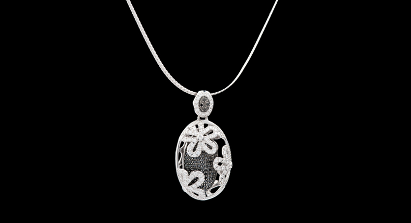 18K White Gold with Diamond Pendant