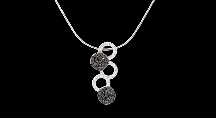 18K White Gold with Diamond Pendant