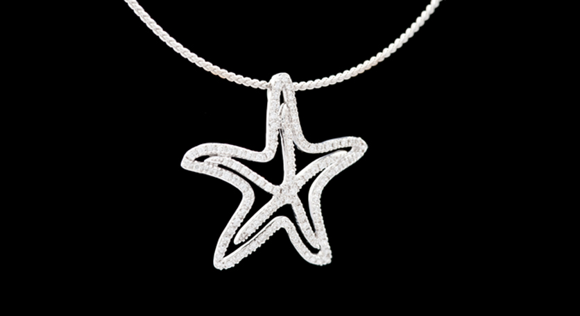 18K White Gold with Diamond Pendant