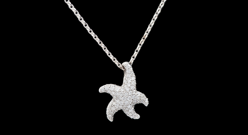 18K White Gold with Diamond Pendant