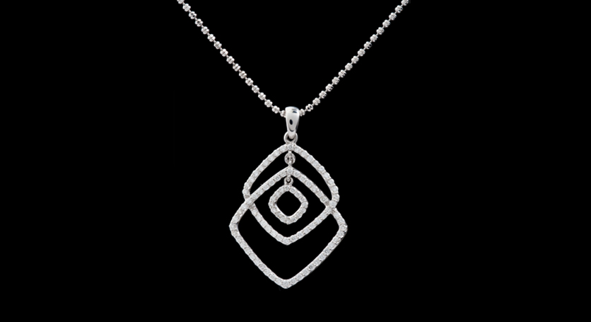 18K White Gold with Diamond Pendant