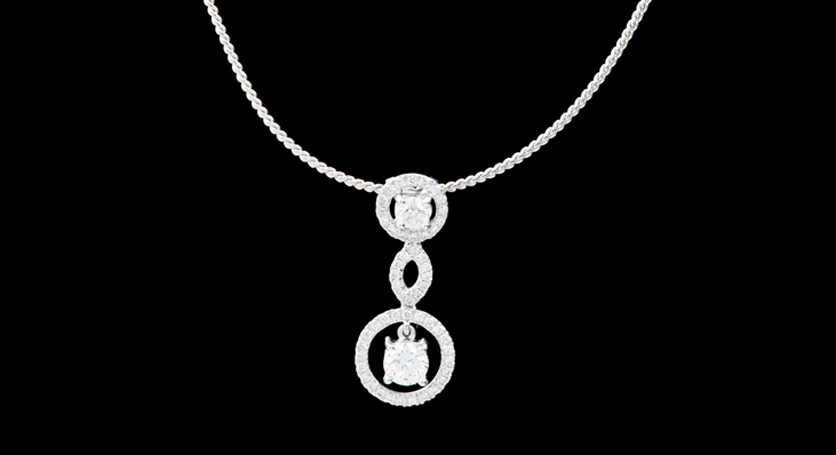 18K White Gold with Diamond Pendant