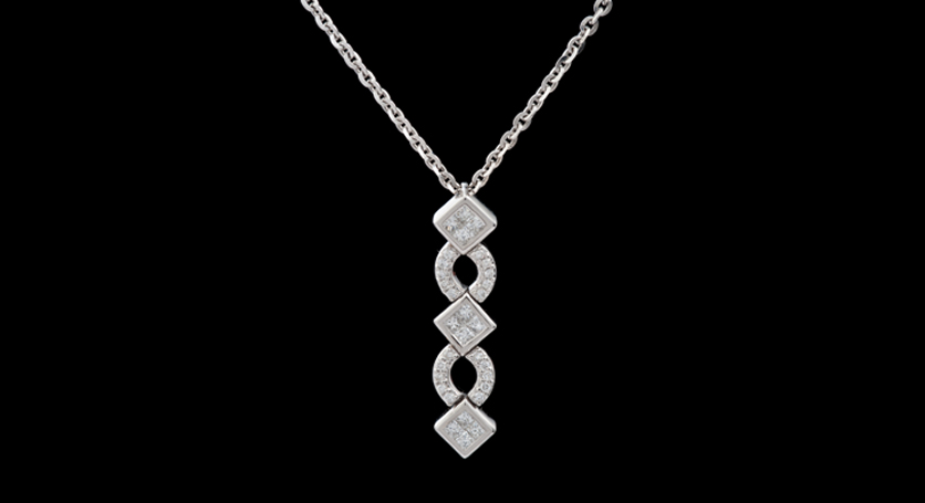 18K White Gold with Diamond Pendant