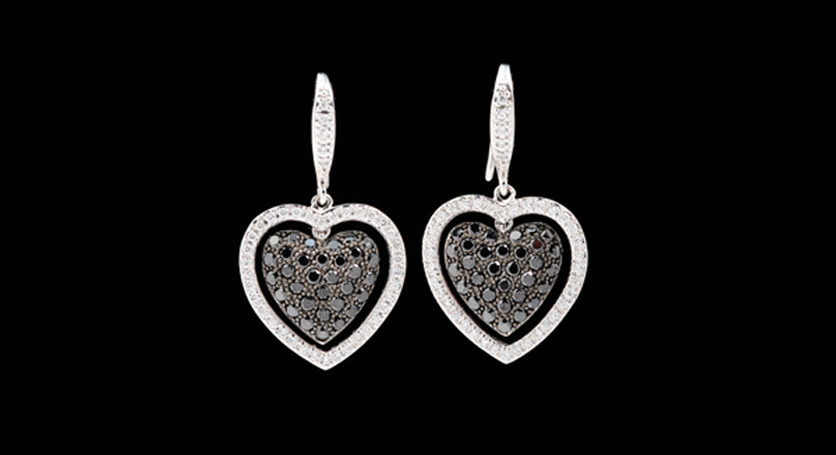 18K White Gold with Diamond Earring