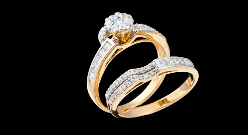 18K Yellow Gold with Diamond Rings