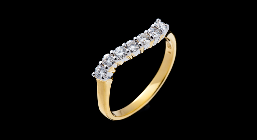 18K Yellow Gold with Diamond Ring