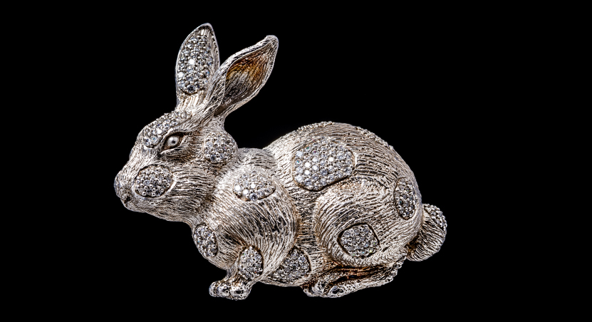 Silver with CZ Brooch