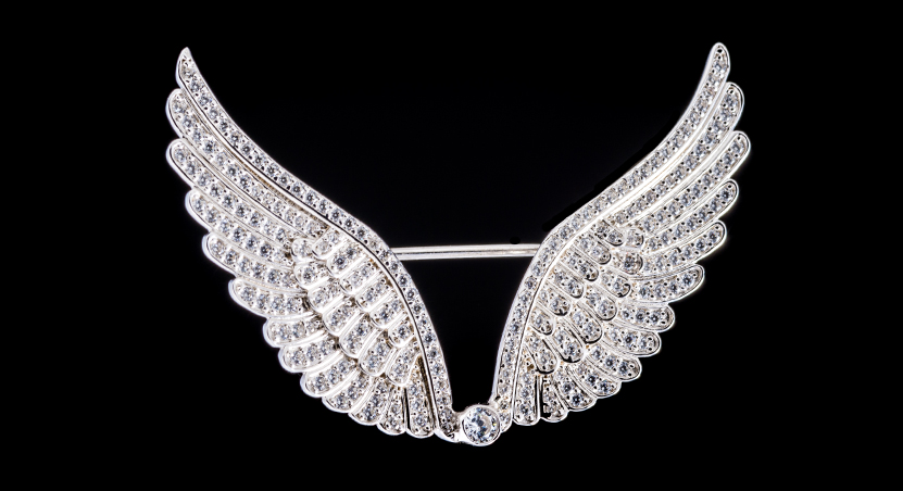 Silver with CZ Brooch