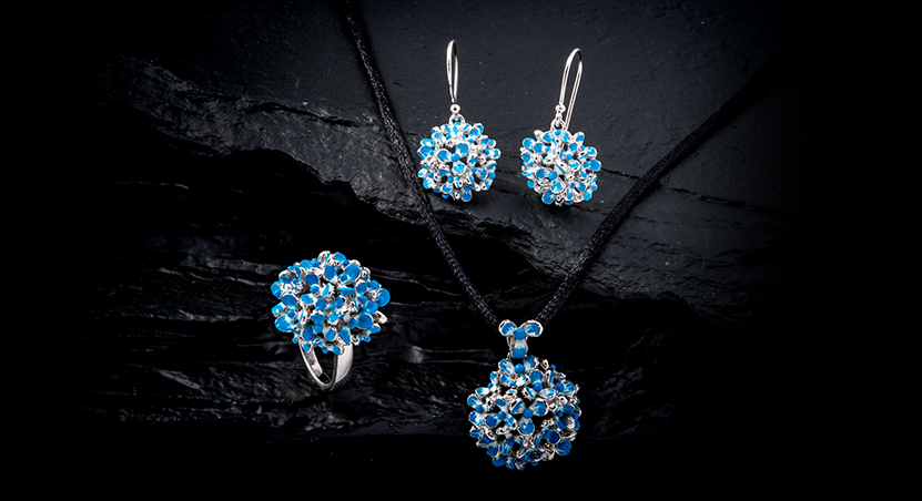 Silver with Enamel Set