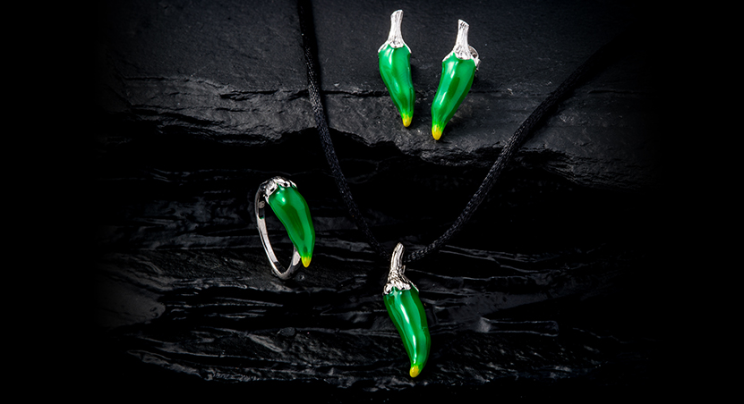 Silver with Enamel Set